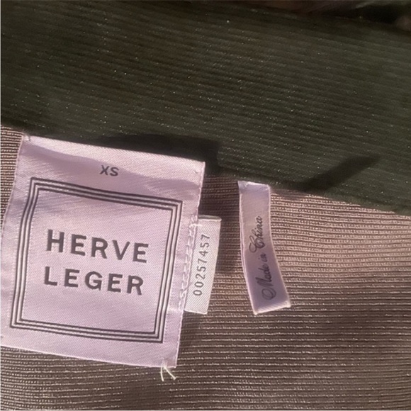 Hervé Leger PIETRA Silver Metallic Leggings Pants - Size XS - Picture 2 of 4